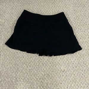 Black Skirt with Pleated Back